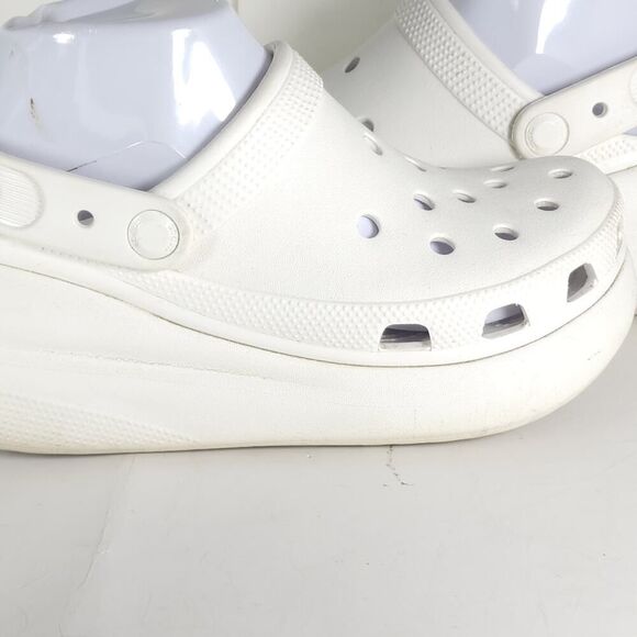 Crocs Women's Mega Crush US7 Triple White Platform Wedge Classic Clogs Sandals - Picture 15 of 16